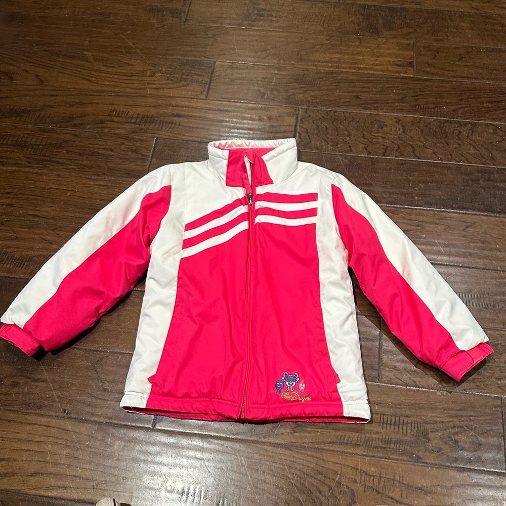 Pacific Trail Snow Dragons Kids Pink and White Snow Jacket‎